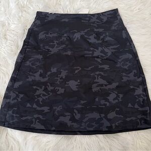Elegant Black Camouflage Skort